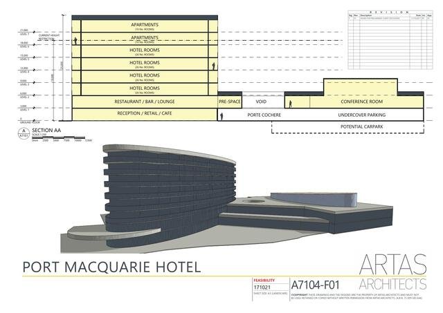 Port Macquarie Hotel & Conference Centre Section & Elevation